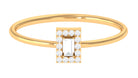 Dainty Promise Ring with Baguette Cut Moissanite in Gold Moissanite - ( D-VS1 ) - Color and Clarity - Rosec Jewels