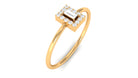 Dainty Promise Ring with Baguette Cut Moissanite in Gold Moissanite - ( D-VS1 ) - Color and Clarity - Rosec Jewels