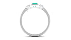 Princess Cut Emerald Halo Engagement Ring with Diamond Emerald - ( AAA ) - Quality - Rosec Jewels