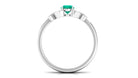 Round Emerald Butterfly Engagement Ring with Diamond Emerald - ( AAA ) - Quality - Rosec Jewels