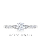 Cubic Zirconia Promise Engagement Ring Zircon - ( AAAA ) - Quality - Rosec Jewels