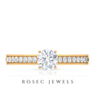 Cubic Zirconia Minimal Solitaire Promise Ring Zircon - ( AAAA ) - Quality - Rosec Jewels