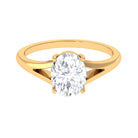 2.25 CT Solitaire Moissanite Split Shank Oval Engagement Ring Moissanite - ( D-VS1 ) - Color and Clarity - Rosec Jewels