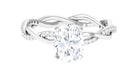 Oval Shape Moissanite Solitaire Engagement Ring with Braided Shank Moissanite - ( D-VS1 ) - Color and Clarity - Rosec Jewels