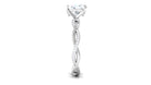 Oval Shape Moissanite Solitaire Engagement Ring with Braided Shank Moissanite - ( D-VS1 ) - Color and Clarity - Rosec Jewels