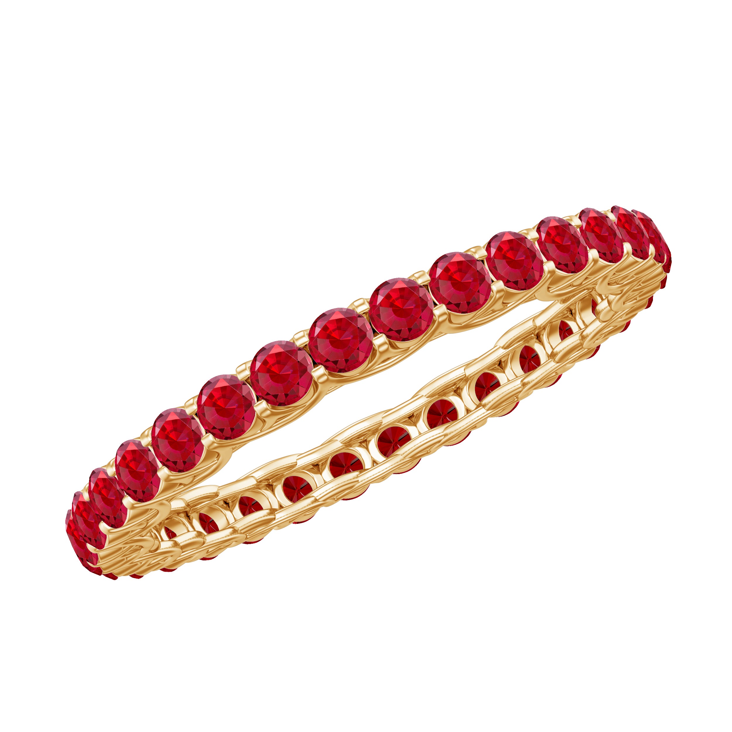 1.5 CT Lab Created Ruby Full Eternity Ring in Trellis Setting Lab Created Ruby - ( AAAA ) - Quality - Rosec Jewels