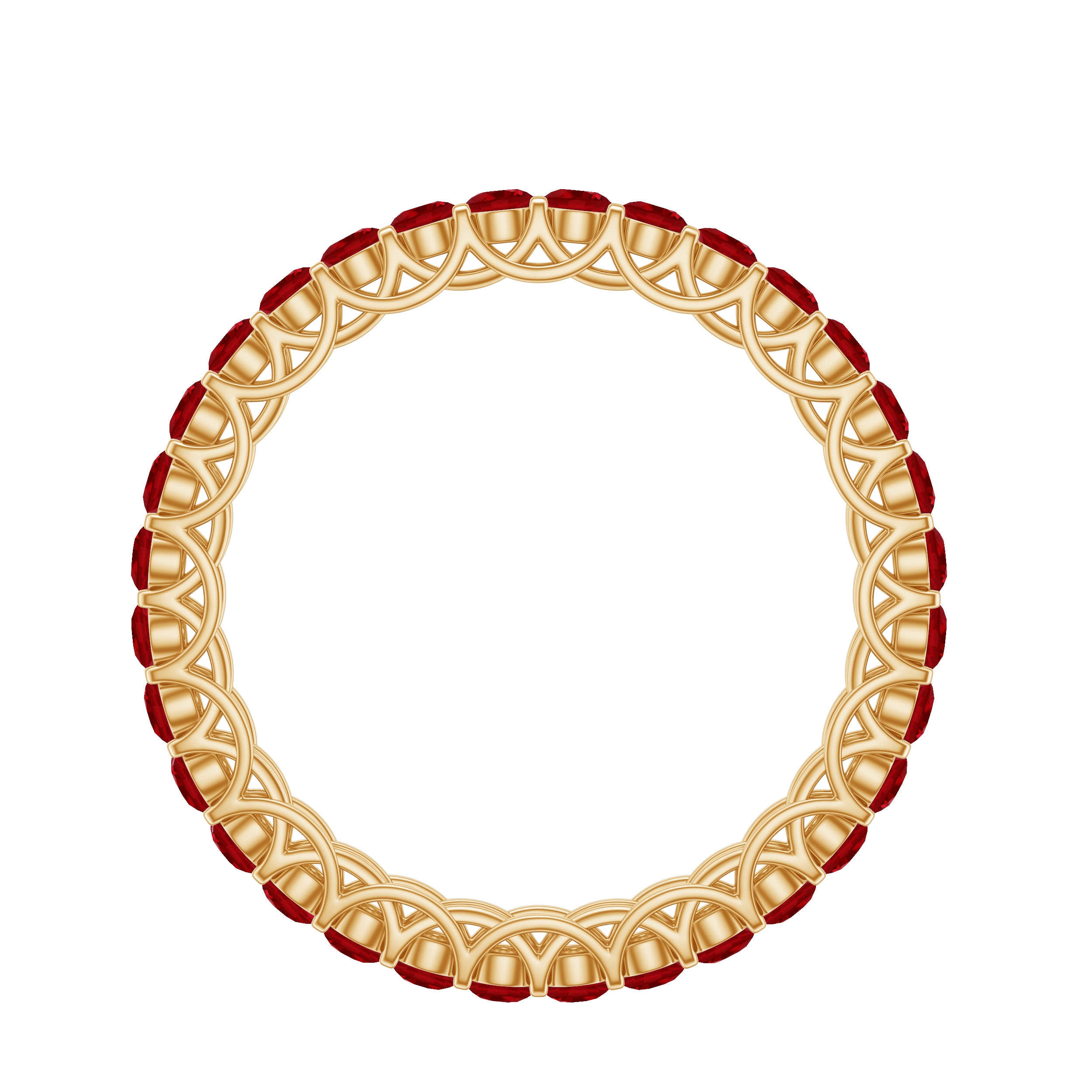 1.5 CT Lab Created Ruby Full Eternity Ring in Trellis Setting Lab Created Ruby - ( AAAA ) - Quality - Rosec Jewels