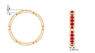 1 CT Created Ruby Eternity Band Ring with Gold Milgrain Details Lab Created Ruby - ( AAAA ) - Quality - Rosec Jewels