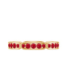 1 CT Created Ruby Eternity Band Ring with Gold Milgrain Details Lab Created Ruby - ( AAAA ) - Quality - Rosec Jewels