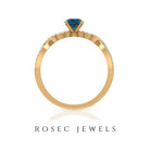 1 CT Round Shape London Blue Topaz and Diamond Criss Cross Ring London Blue Topaz - ( AAA ) - Quality - Rosec Jewels