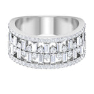 Designer Round and Baguette Cut Zircon Wedding Band Zircon - ( AAAA ) - Quality - Rosec Jewels