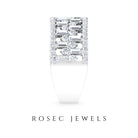 Designer Round and Baguette Cut Zircon Wedding Band Zircon - ( AAAA ) - Quality - Rosec Jewels