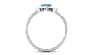 London Blue Topaz Two Stone Ring with Moissanite Stones London Blue Topaz - ( AAA ) - Quality - Rosec Jewels