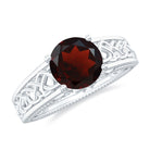 1.75 CT Garnet Celtic Solitaire Band with Diamond Garnet - ( AAA ) - Quality - Rosec Jewels