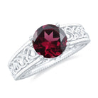 1.75 CT Rhodolite Celtic Solitaire Band with Diamond Rhodolite - ( AAA ) - Quality - Rosec Jewels