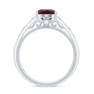 1.75 CT Rhodolite Celtic Solitaire Band with Diamond Rhodolite - ( AAA ) - Quality - Rosec Jewels