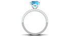 Swiss Blue Topaz and Moissanite Wedding Ring Set Swiss Blue Topaz - ( AAA ) - Quality - Rosec Jewels