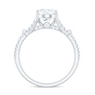 Oval Cut Moissanite Solitaire Engagement Ring in Split Shank Moissanite - ( D-VS1 ) - Color and Clarity - Rosec Jewels