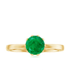 3/4 CT Solitaire Emerald Ring in Lotus Basket Setting Emerald - ( AAA ) - Quality - Rosec Jewels