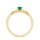 1/2 CT Vintage Inspired Emerald and Diamond Engagement Ring with Milgrain Details Emerald - ( AAA ) - Quality - Rosec Jewels