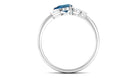 1.25 CT Real London Blue Topaz East West Promise Ring with Diamond Accent London Blue Topaz - ( AAA ) - Quality - Rosec Jewels