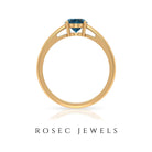 8X6 MM Oval Cut London Blue Topaz Solitaire and Gold Engagement Ring London Blue Topaz - ( AAA ) - Quality - Rosec Jewels