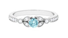 1/2 CT Aquamarine and Diamond Engagement Ring Aquamarine - ( AAA ) - Quality - Rosec Jewels