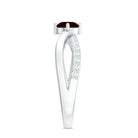 0.50 CT Garnet Solitaire and Diamond Infinity Ring Garnet - ( AAA ) - Quality - Rosec Jewels