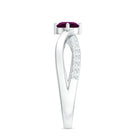 1/2 CT Rhodolite Solitaire and Diamond Infinity Ring Rhodolite - ( AAA ) - Quality - Rosec Jewels