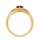 1/2 CT Rhodolite Solitaire and Diamond Infinity Ring Rhodolite - ( AAA ) - Quality - Rosec Jewels