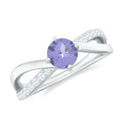 3/4 CT Tanzanite Solitaire and Diamond Infinity Ring Tanzanite - ( AAA ) - Quality - Rosec Jewels