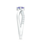 3/4 CT Tanzanite Solitaire and Diamond Infinity Ring Tanzanite - ( AAA ) - Quality - Rosec Jewels