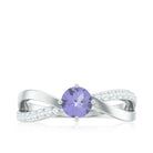 3/4 CT Tanzanite Solitaire and Diamond Infinity Ring Tanzanite - ( AAA ) - Quality - Rosec Jewels