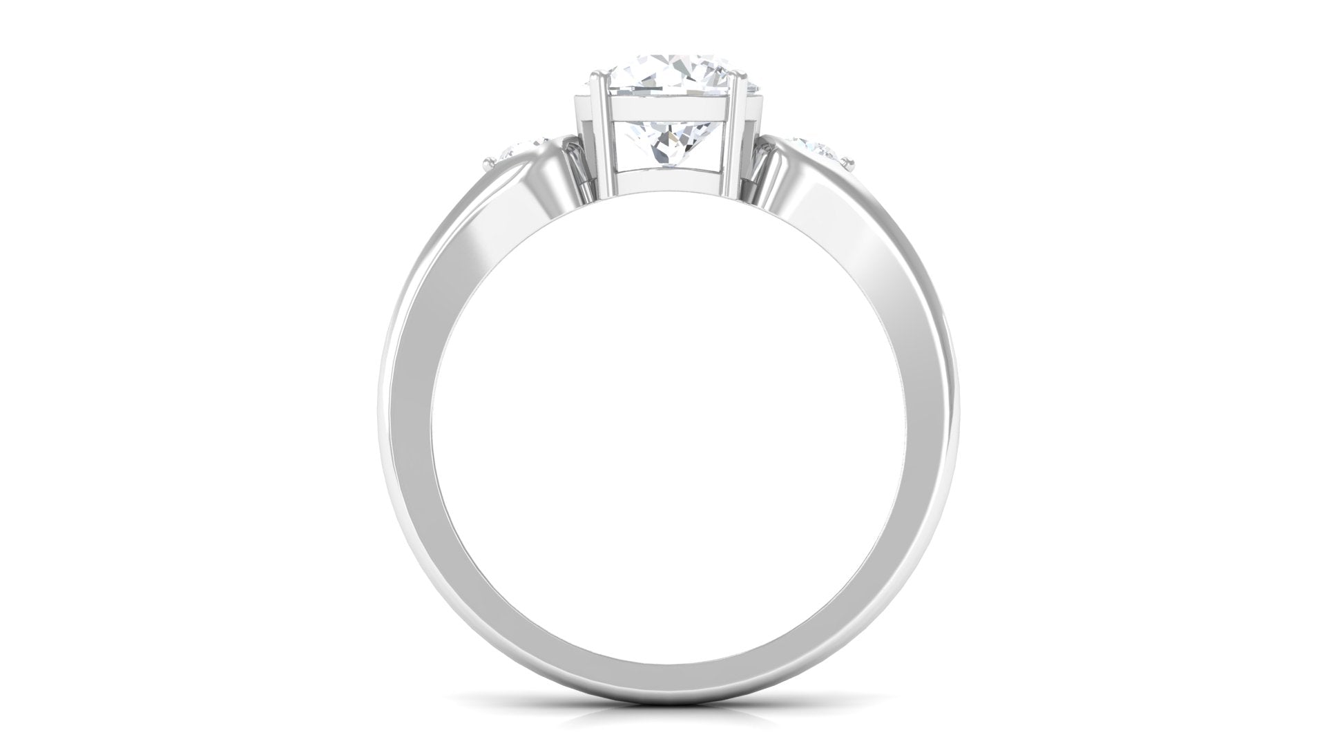 Minimal Moissanite Solitaire Engagement Ring Moissanite - ( D-VS1 ) - Color and Clarity - Rosec Jewels