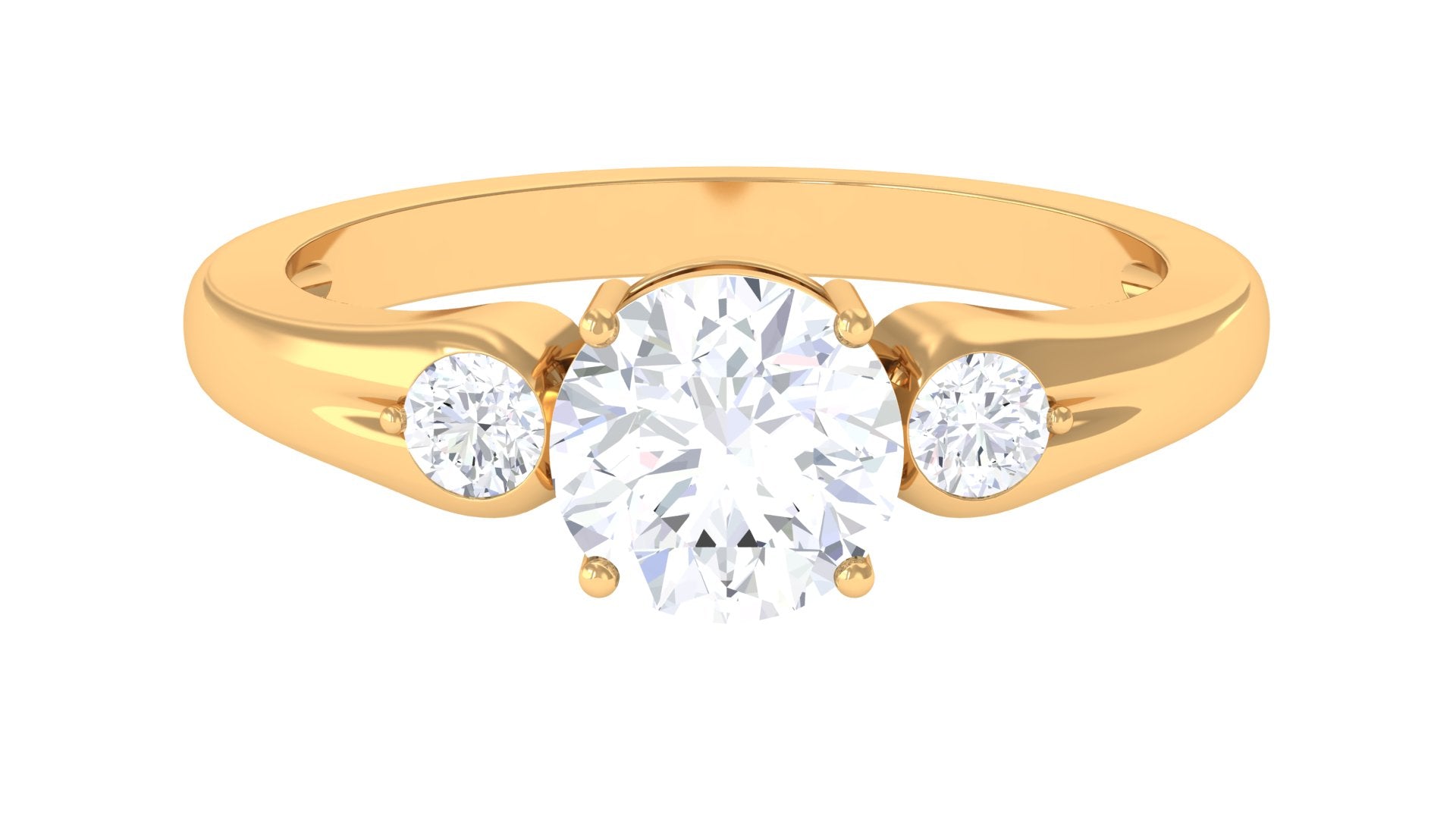 Minimal Moissanite Solitaire Engagement Ring Moissanite - ( D-VS1 ) - Color and Clarity - Rosec Jewels